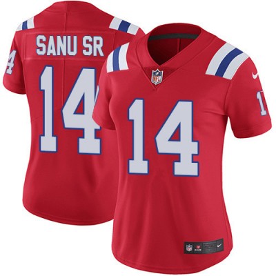 Nike New England Patriots #14 Mohamed Sanu Sr Red Alternate Women's Stitched NFL Vapor Untouchable Limited Jersey
